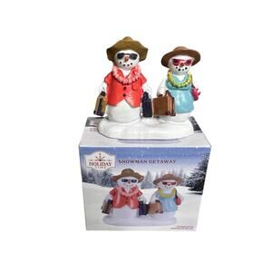 Holiday Time Snowman Getaway Christmas Village Decorative Figurine 2.75 inch New